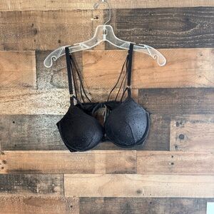 Victoria's Secret Very Sexy Push Up Black Strappy Lace Bra